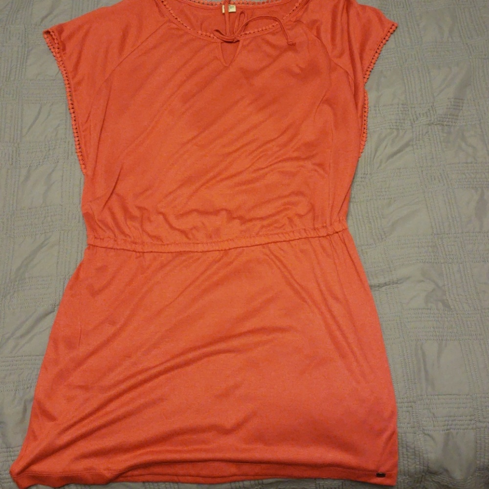 Burnt orange cap sleeve dress